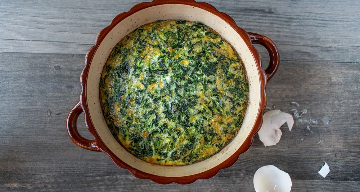 Soufflé de arroz y espinaca